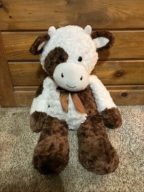 Plush Cow Stuffed Animal - Brown and white
